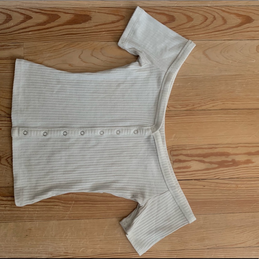 Off the shoulder white shirt